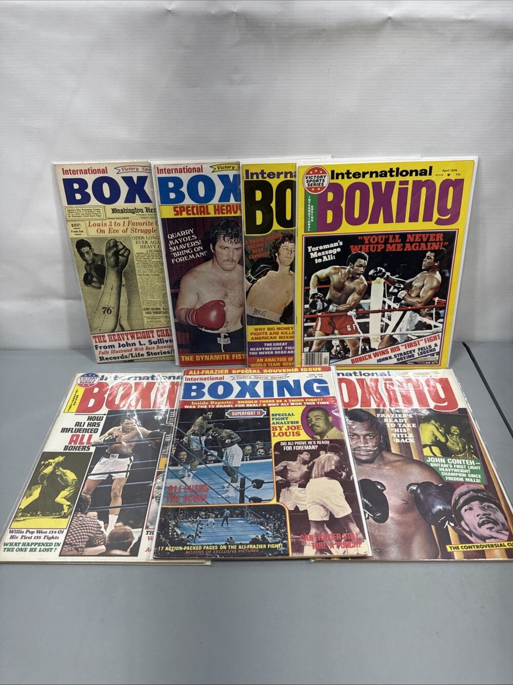 Vintage International Boxing Magazine Lot of 7 1972-1975 Forman Ali Frazier
